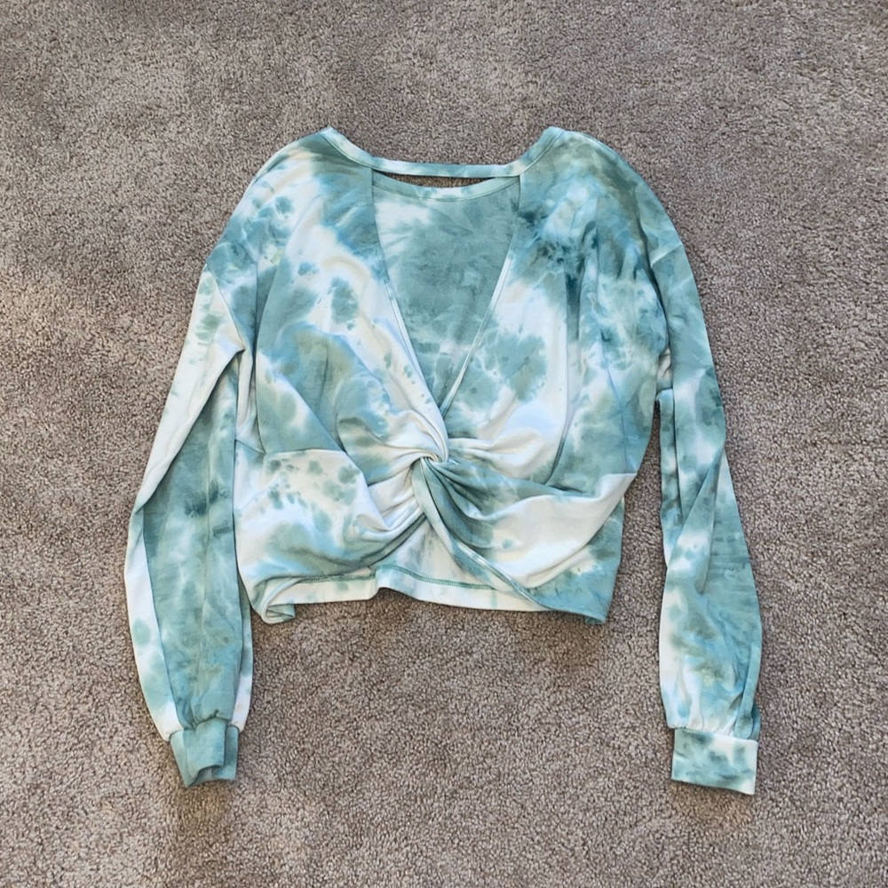 Oli Viv Tie Die Open Back Crewneck Sweatshirt